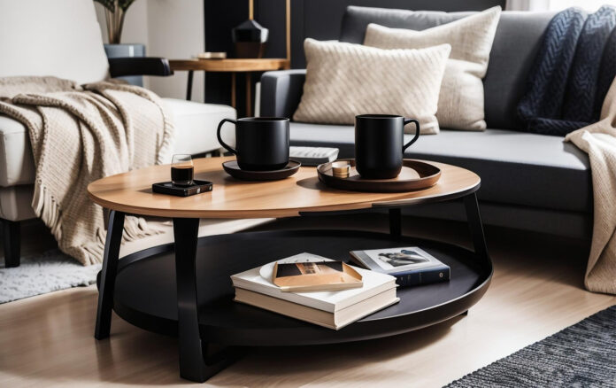 round coffee table with storage